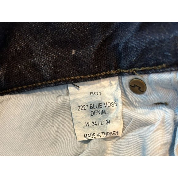 J. Lindeberg Roy Blue Moss Men's Denim Jeans 34 X 34, Dark Wash Straight Leg - Picture 5 of 6